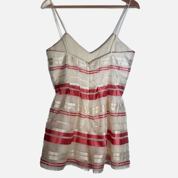 J.O.A. Los Angeles Romper Size M Pink White Striped Candy Stripes Sleeveless - Picture 4 of 15